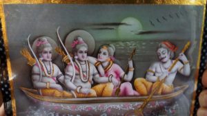 Sri Sita Rama Parivaram are crossing River Sarayu - Ayodya